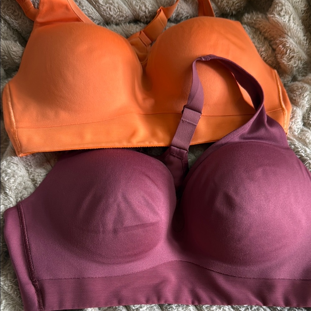 Gymshark Sports Bras — Bright Orange & Plum